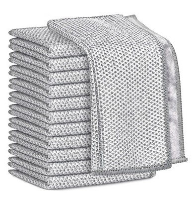 AIDEA Non Scratch Wire Dishcloth 12PK-Wire Dishwashing Rag+Cloth, Silvery