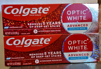3x Colgate Optic White Advanced Whitening Toothpaste Sparkling White 3.2oz 05/28