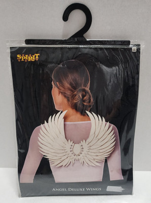 Spirit Halloween Angel Deluxe Wings White For Costume Cosplay Adults 14+ New