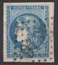 CERES Bordeaux N°45A bleu, voisin, grandes marges, cote 130 €, TB