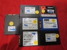 Lot of 7pcs Samsung,Kingston,SanDisk,OWC 120GB/128GB SATA III 2.5" SSD
