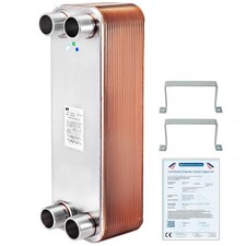 BestEquip Heat Exchanger 3"x7.5" 40 Plates Brazed Plate Heat Exchanger 316L 3...