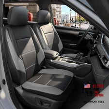 Front Seat Covers for Chevy Silverado & GMC Two Front Black&Gray-Classic Style