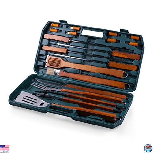 ONIVA 18-Piece BBQ Grill Set - Complete Outdoor Tools with Stylish Case (Green) - Picture 3 of 5