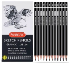 Professional Drawing Sketching Pencil Set, 12 Pieces Graphite Pencils(14B - 2H),