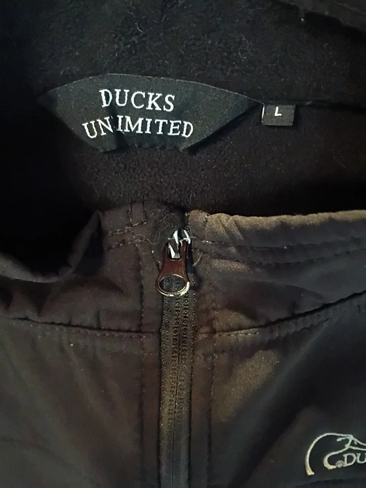 Ducks Unlimited Soft Shell Fleece Lined Windbreaker Black Full Zip Men’s L - Image 3 of 4