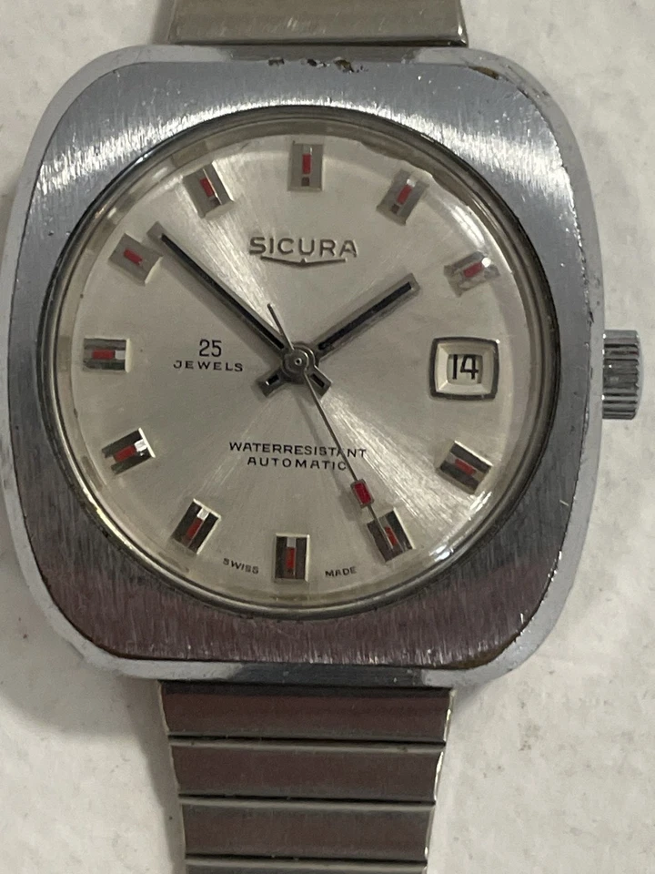 Reloj automático vintage Sicura 25 joyas para dama resistente al agua hecho en Suiza Foto 2 de 4