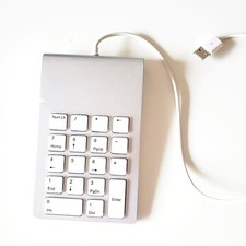 Wired Number Pad - USB Numeric Keypad Silver GUC