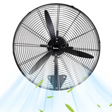 Industrial Wall Mount Fan Oscillating Metal Fan 20'' 4 Speed Ventilation 4963CFM