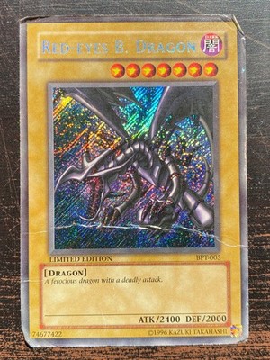 Red-Eyes B. Dragon BPT-005 Secret Rare 2002 Collectors Tin Yu-Gi-Oh Limited DMG