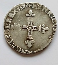 FRANCE /  Monnaie royale / Collection : rare 1/4  d'écu  Henri III 1582 Argent .