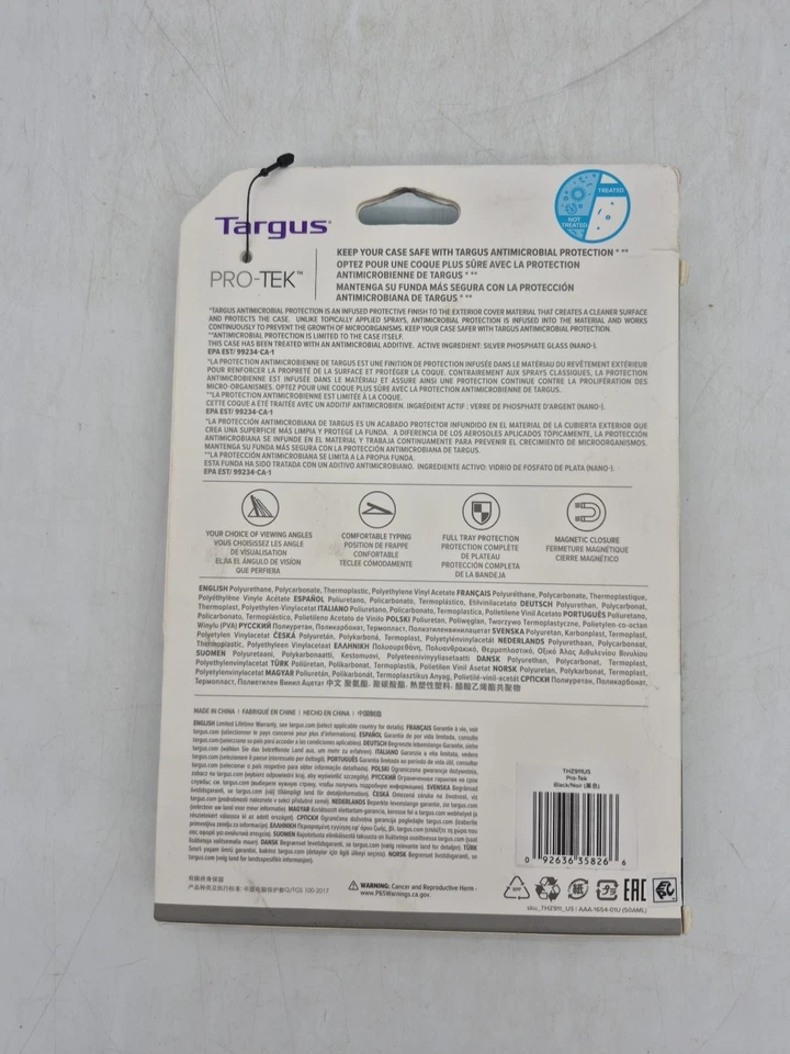 New Targus Pro-Tek For IPad Mini 6 Case Black THZ911US Antimicrobial Protection - Image 2 of 2