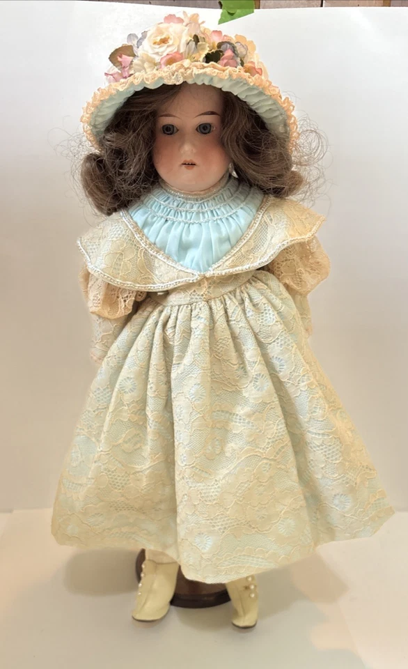 Muñeca Antigua Bisque Rosebud Armand Marsella Cuerpo Cuero 18" Foto 3 de 4