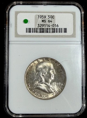 1959 Franklin Half Dollar Type 2 Reverse NGC MS64 – Certified Silver 50C #4616
