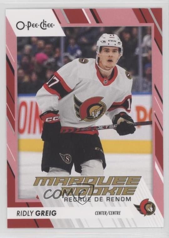 2023-24 O-Pee-Chee Marquee Rookie Red Border Ridly Greig #543 5q7