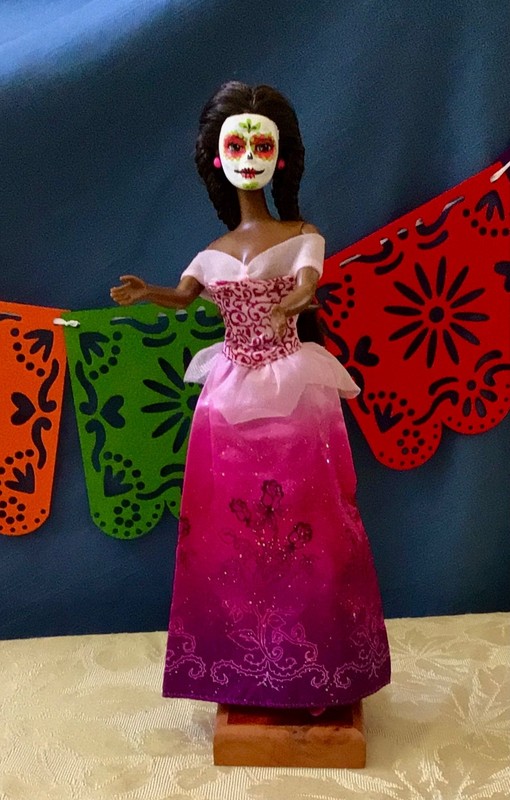 Beautiful OOAK Barbie Day of the Dead Repaint Art Doll Dia de los Muertos Doll