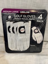 Kirkland Signature Leather Golf Glove 4-Pack Left Hand Gloves MED/LG