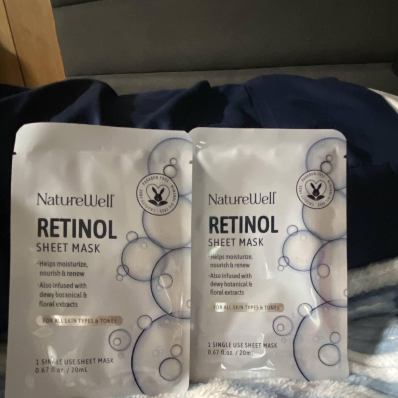 2 NatureWell Retinol Sheet Mask Paraben-Free Cruelty-Free 1 