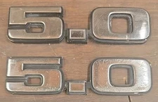 Vintage 1979 - 1993 Mustang 5.0 Fender Emblem Badge Set OEM Used