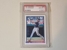 Luis Gonzalez 1991 Bowman RC Rookie Baseball Card graded PSA 10 Gem Mint