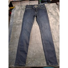 7 For All Mankind The Skinny Jeans Dark Indigo Blue Stretch Denim Womens