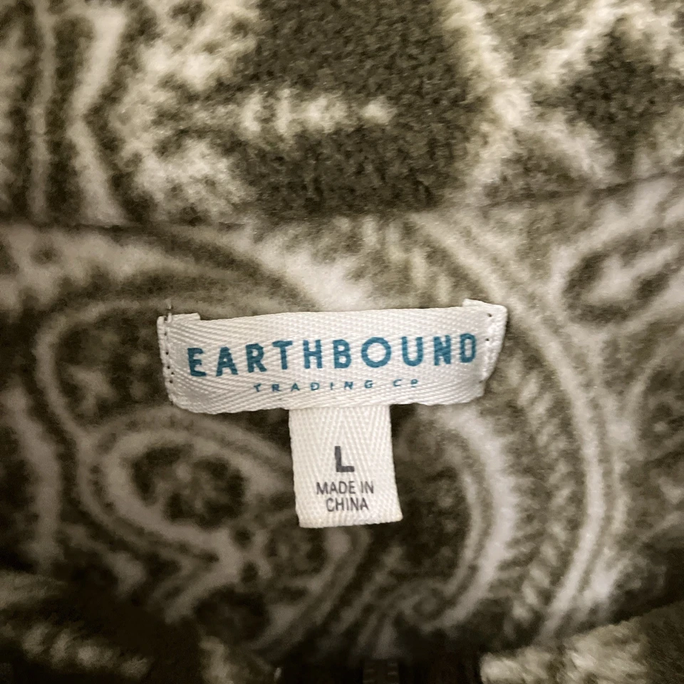 Earthbound Trading Company Cremallera Vellón Crema/Verde Cachemira Talla Grande Foto 2 de 4