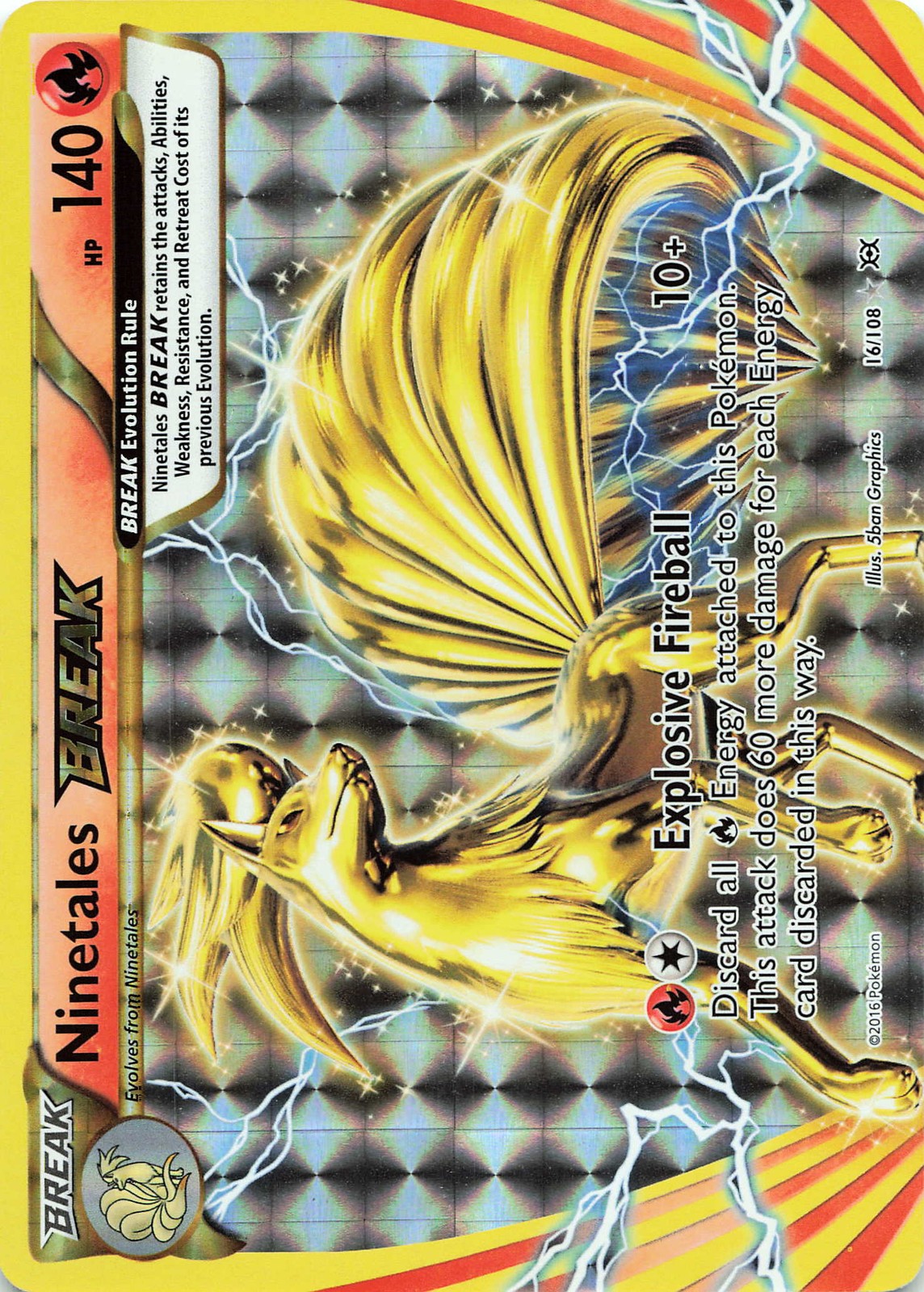 POKEMON Ninetales BREAK #16/108 Holo XY - Evolutions NM