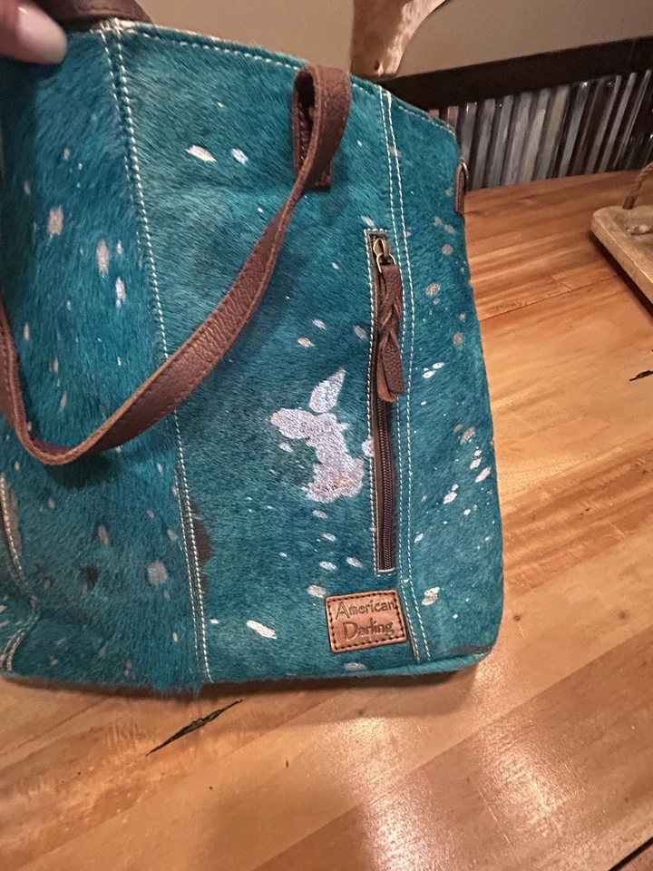 American Darling Leather Hair On Western Boho Handbag Large - Image 3 of 4