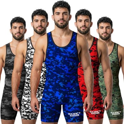 ウエイトトレーニング EGDE VLW CAMO SINGLET L-XL Jangle Exxact Sports Digital Camouflage Men's Wrestling Singlets