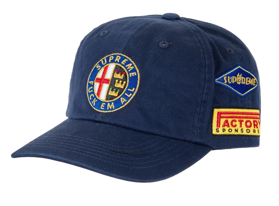 ? Chapeau Supreme Racing 6 panneaux noir marine neuf 100% authentique   LIVRAISON GRATUITE ?
