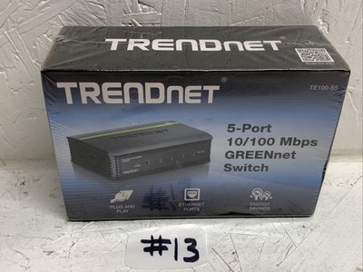 TRENDnet 5-Port Unmanaged 10/100 Mbps GREENnet Ethernet Desktop Te100-s5