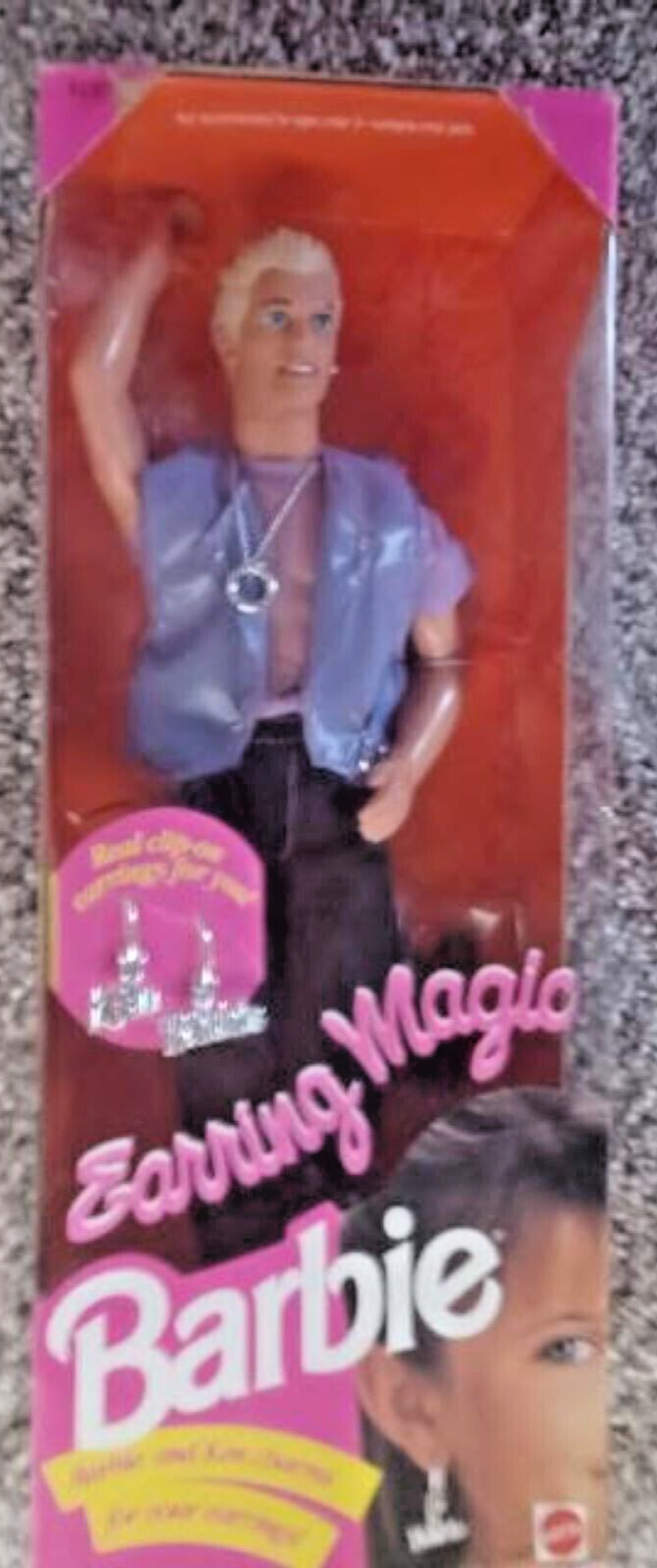Earring Magic Ken Doll Gay discontinued Barbie (1992) #2230 NRFB w/Charms NIB NE