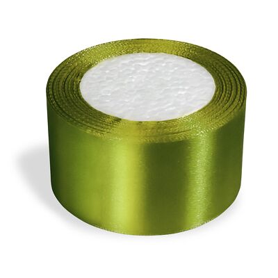 2 inch Moss Green Ribbon Double Face Satin Ribbon for Crafts Gift Bows Bouque...