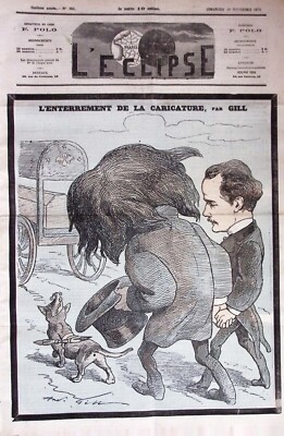 Journal L'Eclipse Nr. 266 Vom 30.11.1873 Die Beerdigung Der Karikatur Von Gill