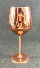 Stainless Steel Copper Finish Wine Goblet Glass