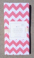 POTTERY BARN BABY  HARPER CHEVRON STRIPE CRIB FITTED SHEET  in CORAL