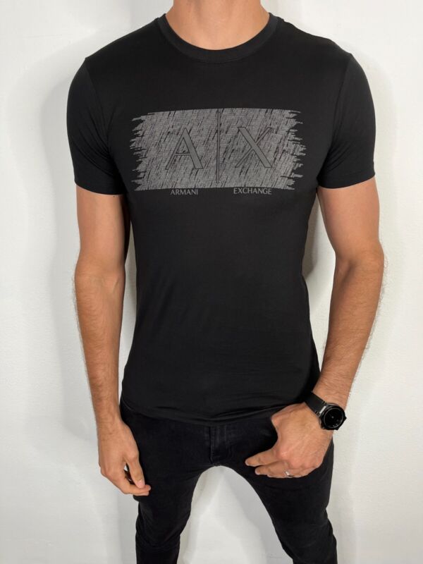 Armani Exchange Men's T-Shirt Pima Cotton Regular Fit Black S M L XL Exclusive