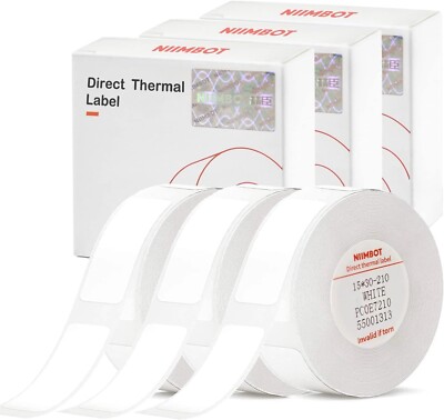 NIIMBOT Label Tape of Model D11/D110/D101 Printer, (3 Rolls, 0.59''×1.18''/15×3...