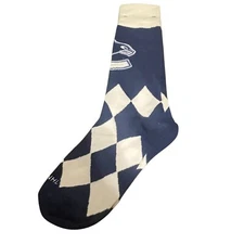 Vancouver Canucks NHL For Bare Feet Argyle Crew Socks Osfm Blue White