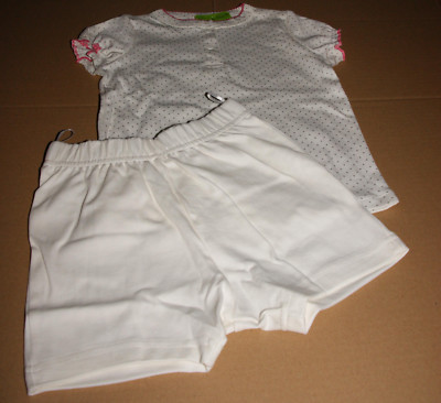 Baby Mädchen Schlafanzug Shorty Pyjama  Biobaumwolle GR.92 NEU mit Etikett