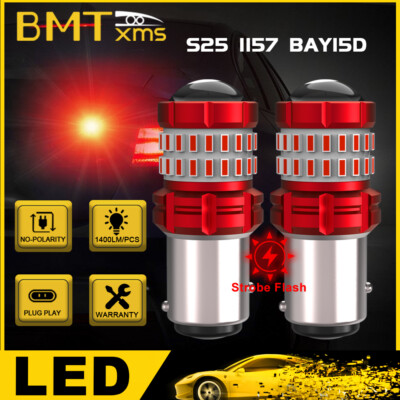 2x 1157 LED Strobe Flashing Brake Stop Tail Light For Hyundai Elantra 2001-2025