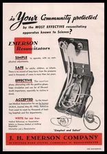 1947 JH Emerson Cambridge Massachusetts Resuscitator Unit Photo Vintage Print Ad