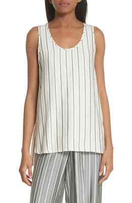 Women's Grey Jason Wu Stripe Tank, Size 2 - White