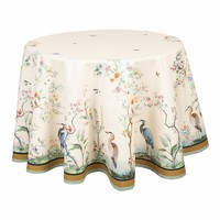 Clayre & Eef Runde Tischdecke 170 Ø Cm 100% Baumwolle Landhausstil*