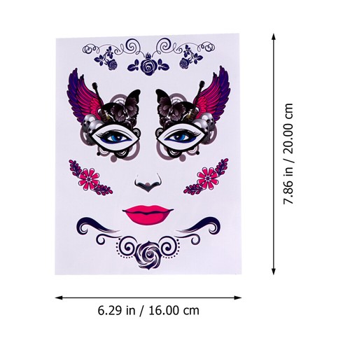 10 Pcs Children Body Decal Skull Tattoo Stickers Halloween Makeup Face
