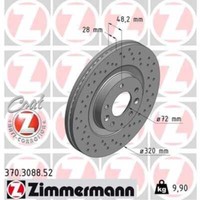 Zimmermann 2X Bremsscheibe Vorne Ø320 Mm InnenbelüFtet Gelocht FüR Mazda CX-7