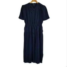 Vintage Navy Nautical Midi Dress Size Small
