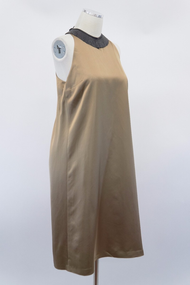 パーティードレス BRUNELLO CUCINELLI MH765ARJ61 Dresses Brunello Cucinelli - Beige striped silk shirt dress