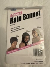 Vintage Dream Deluxe Rain Bonnet Hat Clear White Trim OSFA