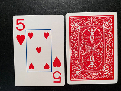 Swap Playing Card JUMBO Five of Hearts BICYCLE One Card U.S.A. | eBay